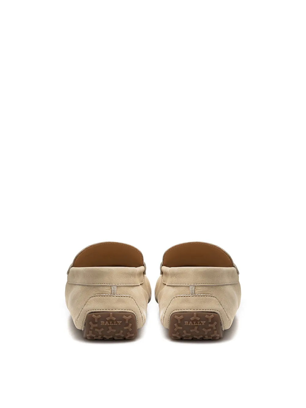 Bally Elegant Beige Suede Penny Loafers