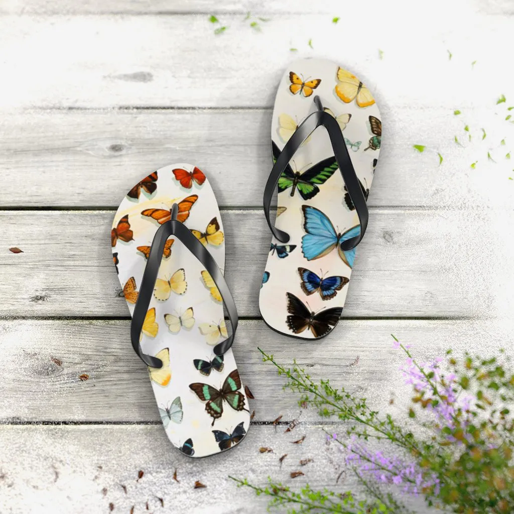 Butterfly Rainbow Flip Flops