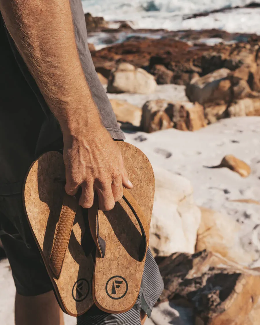 Mully Cork Flip Flops in Tan