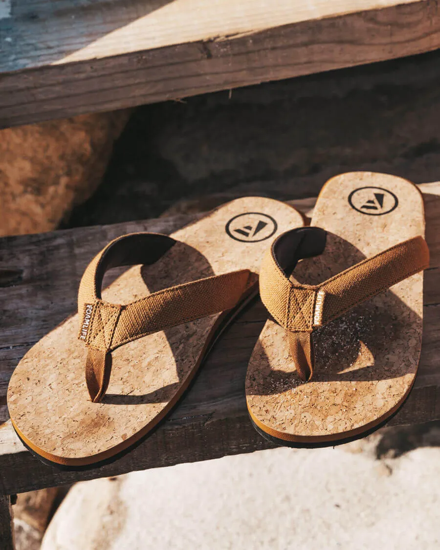 Mully Cork Flip Flops in Tan