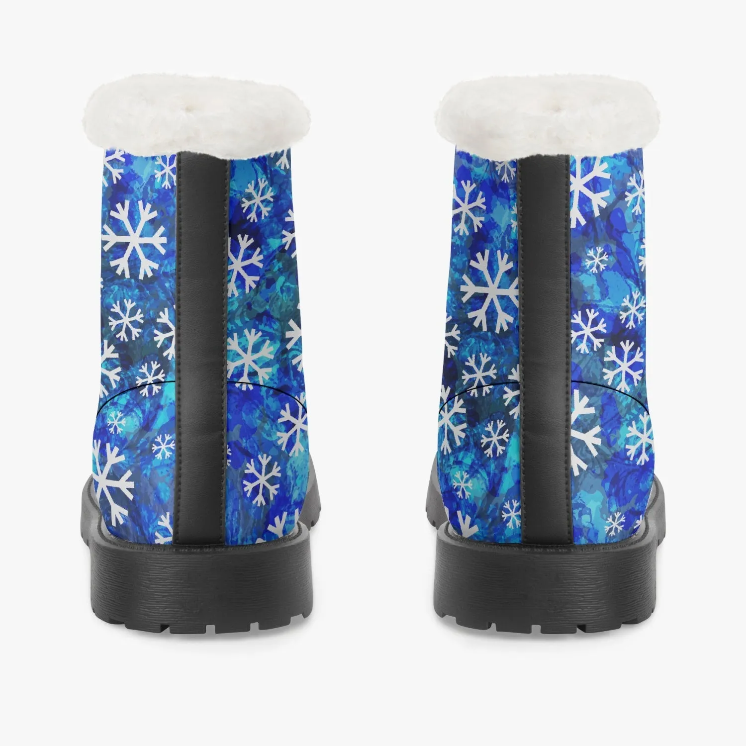 Snowflake Faux Fur Leather Boots